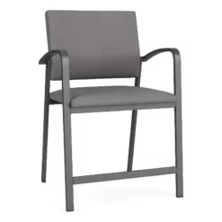Lesro Newport 24.5" Steel & Polyurethane Reception Hip Chair In Charcoal/Brown -CYMAX Sales 2698878 L