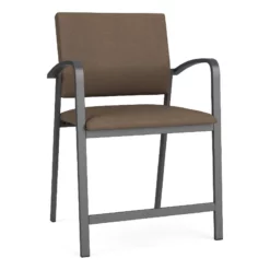 Lesro Newport 24.5" Steel & Polyurethane Reception Hip Chair In Charcoal/Brown -CYMAX Sales 2698879 L