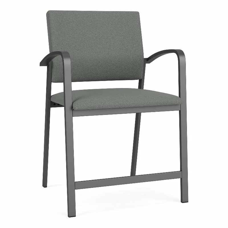 Lesro Newport 24.5" Fabric & Steel Reception Hip Chair In Gray And Charcoal 12 Lesro Newport 24.5" Fabric & Steel Reception Hip Chair In Gray And Charcoal - Image 10