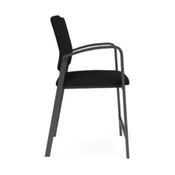 Lesro Newport 24.5" Fabric & Steel Reception Hip Chair In Navy And Charcoal -CYMAX Sales 2698881 1 L