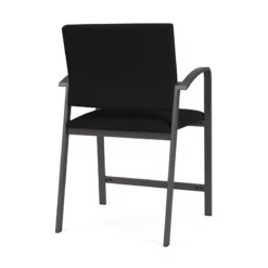 Lesro Newport 24.5" Fabric & Steel Reception Hip Chair In Navy And Charcoal -CYMAX Sales 2698881 2 L