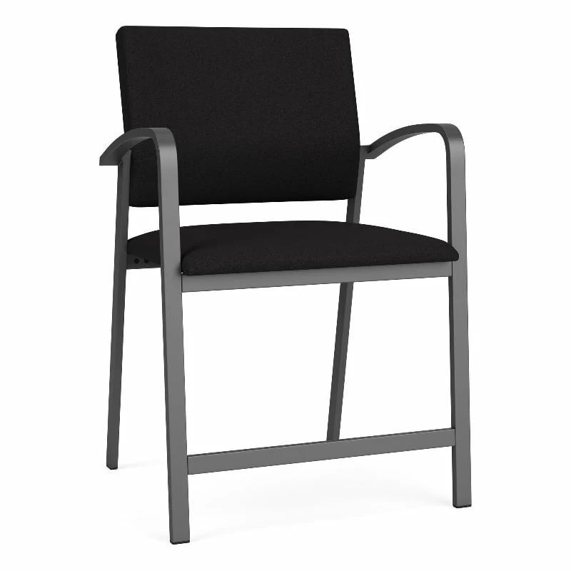 Lesro Newport 24.5" Fabric & Steel Reception Hip Chair In Gray And Charcoal 9 Lesro Newport 24.5" Fabric & Steel Reception Hip Chair In Gray And Charcoal - Image 7
