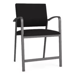 Lesro Newport 24.5" Fabric & Steel Reception Hip Chair In Navy And Charcoal -CYMAX Sales 2698881 L