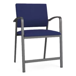 Lesro Newport 24.5" Fabric & Steel Reception Hip Chair In Navy And Charcoal -CYMAX Sales 2698882 L