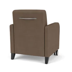 Lesro Siena 17.5" Polyurethane Lounge Reception Guest Chair In Brown/Black -CYMAX Sales 2698893 2 L