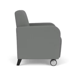 Lesro Siena 17.5" Fabric Lounge Reception Guest Chair In Gray And Black -CYMAX Sales 2698894 1 L