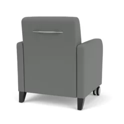 Lesro Siena 17.5" Fabric Lounge Reception Guest Chair In Gray And Black -CYMAX Sales 2698894 2 L