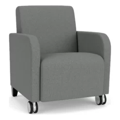 Lesro Siena 17.5" Fabric Lounge Reception Guest Chair In Gray And Black -CYMAX Sales 2698894 L