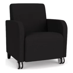 Lesro Siena 17.5" Fabric Lounge Reception Guest Chair In Gray And Black -CYMAX Sales 2698895 L