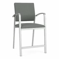 Lesro Newport 24.5" Fabric Waiting Reception Hip Chair In Navy/Silver -CYMAX Sales 2698900 L 1
