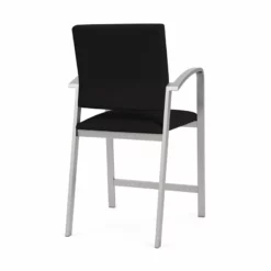 Lesro Newport 24.5" Fabric Waiting Reception Hip Chair In Navy/Silver -CYMAX Sales 2698901 2 L 1