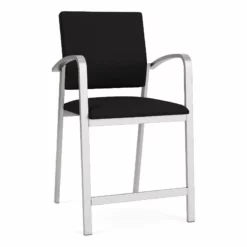 Lesro Newport 24.5" Fabric Waiting Reception Hip Chair In Navy/Silver -CYMAX Sales 2698901 L 1