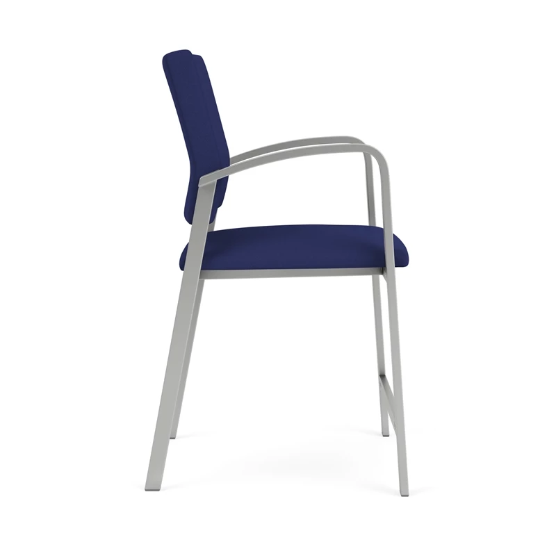 Lesro Newport 24.5" Fabric Waiting Reception Hip Chair In Blue/Silver 7 Lesro Newport 24.5" Fabric Waiting Reception Hip Chair In Blue/Silver - Image 5