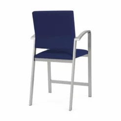 Lesro Newport 24.5" Fabric Waiting Reception Hip Chair In Navy/Silver -CYMAX Sales 2698902 2 L 1