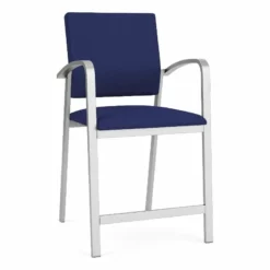 Lesro Newport 24.5" Fabric Waiting Reception Hip Chair In Navy/Silver -CYMAX Sales 2698902 L 1