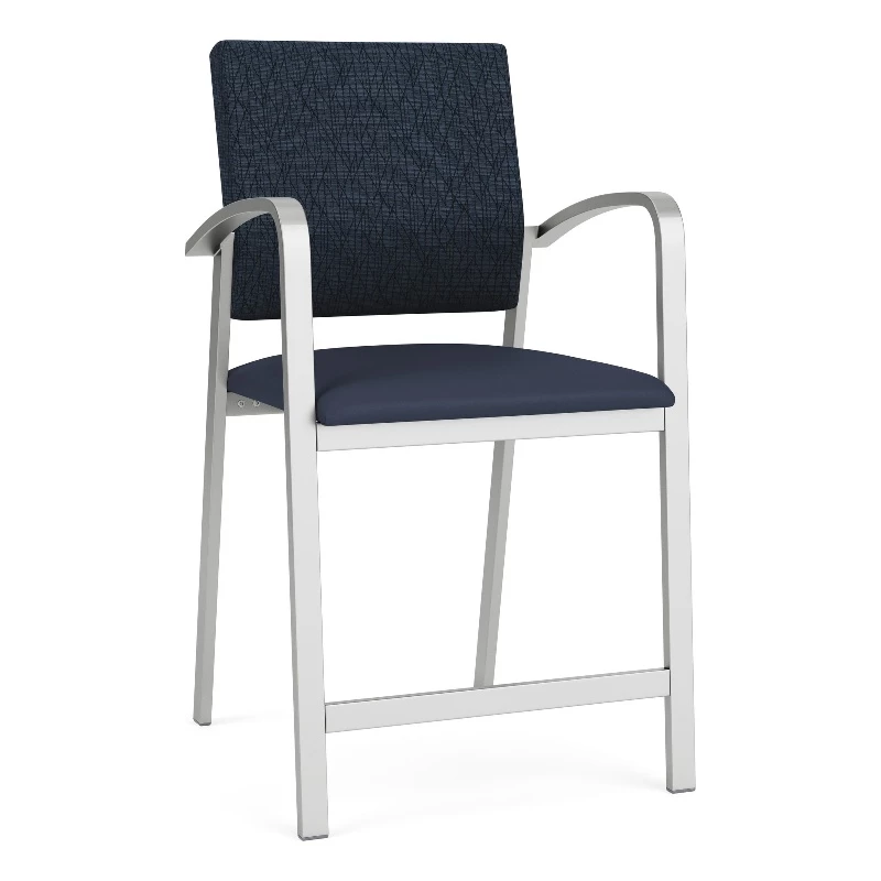 Lesro Newport 24.5" Polyurethane Waiting Reception Hip Chair In Blue/Silver 9 Lesro Newport 24.5" Polyurethane Waiting Reception Hip Chair In Blue/Silver - Image 7