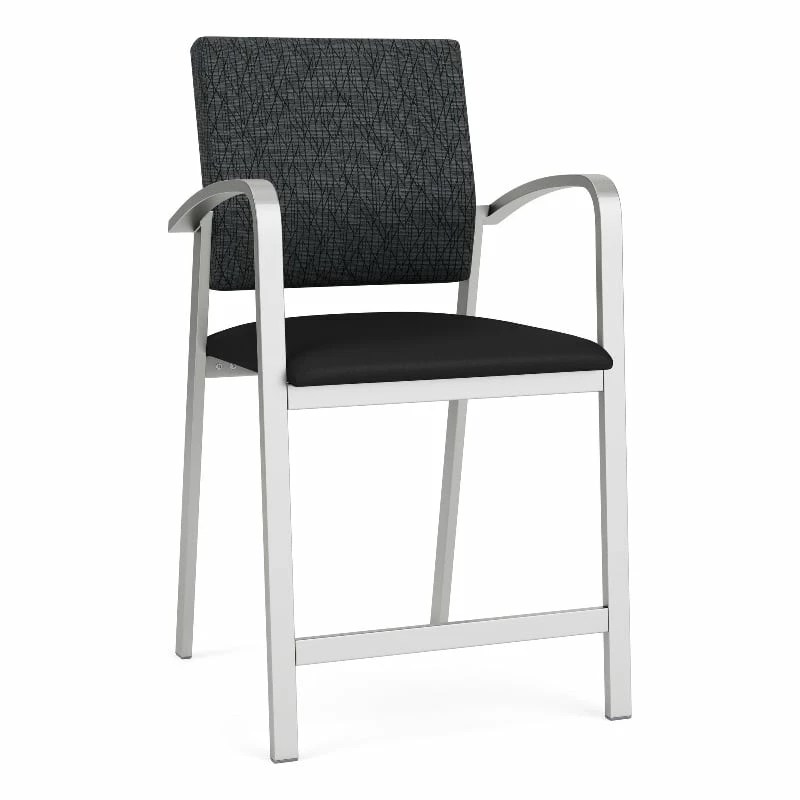 Lesro Newport 24.5" Polyurethane Waiting Reception Hip Chair In Silver/Blue 6 Lesro Newport 24.5" Polyurethane Waiting Reception Hip Chair In Silver/Blue - Image 4