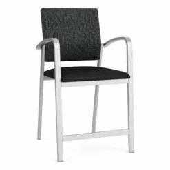 Lesro Newport 24.5" Polyurethane Waiting Reception Hip Chair In Silver/Brown -CYMAX Sales 2698906 L 3