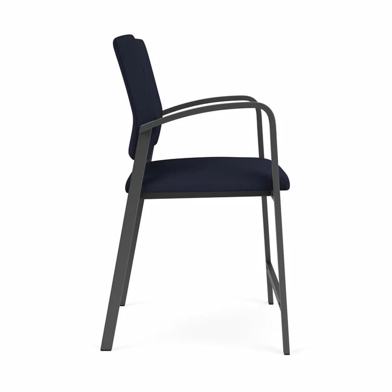 Lesro Newport 24.5" Fabric & Steel Reception Hip Chair In Gray And Charcoal 4 Lesro Newport 24.5" Fabric & Steel Reception Hip Chair In Gray And Charcoal - Image 2