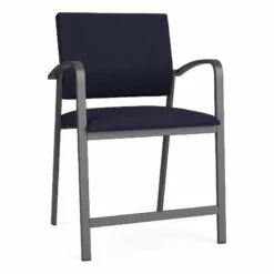 Lesro Newport 24.5" Fabric & Steel Reception Hip Chair In Gray And Charcoal