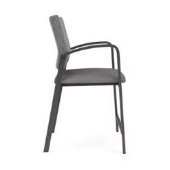 Lesro Newport 24.5" Steel & Polyurethane Reception Hip Chair In Charcoal/Brown -CYMAX Sales 2698908 1 L