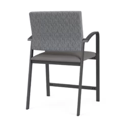Lesro Newport 24.5" Steel & Polyurethane Reception Hip Chair In Charcoal/Brown -CYMAX Sales 2698908 2 L