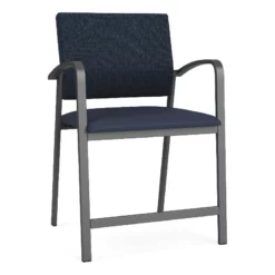 Lesro Newport 24.5" Steel & Polyurethane Reception Hip Chair In Charcoal/Brown -CYMAX Sales 2698909 L