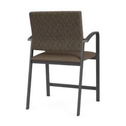 Lesro Newport 24.5" Steel & Polyurethane Reception Hip Chair In Charcoal/Brown -CYMAX Sales 2698911 2 L