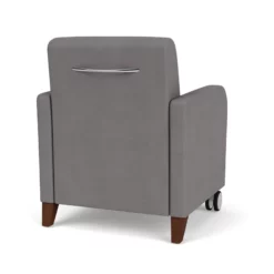 Lesro Siena 17.5" Polyurethane Lounge Reception Guest Chair In Gray/Walnut -CYMAX Sales 2698924 2 L