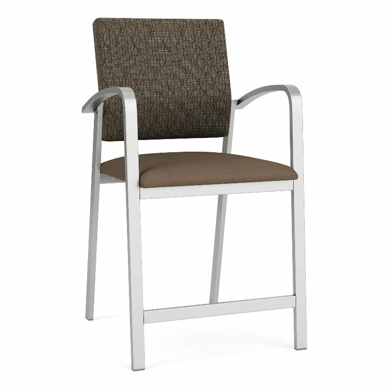 Lesro Newport 24.5" Polyurethane Waiting Reception Hip Chair In Silver/Blue 3 Lesro Newport 24.5" Polyurethane Waiting Reception Hip Chair In Silver/Blue