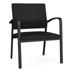 Lesro Newport 18.5" Polyurethane & Steel Reception Guest Chair In Castillo Black 40 Lesro Newport 18.5" Polyurethane & Steel Reception Guest Chair In Castillo Black -CYMAX Sales 2698933 L