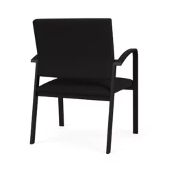 Lesro Newport 18.5" Fabric & Steel Reception Guest Chair In Gray/Black -CYMAX Sales 2698937 2 L