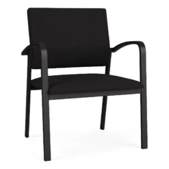 Lesro Newport 18.5" Fabric & Steel Reception Guest Chair In Gray/Black -CYMAX Sales 2698937 L