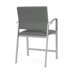 Lesro Newport 24.5" Fabric & Steel Reception Hip Chair In Gray And Silver -CYMAX Sales 2698940 2 L