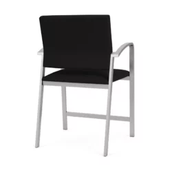 Lesro Newport 24.5" Fabric & Steel Reception Hip Chair In Gray And Silver -CYMAX Sales 2698941 2 L