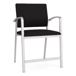 Lesro Newport 24.5" Fabric & Steel Reception Hip Chair In Gray And Silver -CYMAX Sales 2698941 L