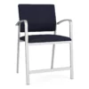 Lesro Newport 24.5" Fabric & Steel Reception Hip Chair In Gray And Silver -CYMAX Sales 2698943 L