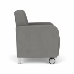 Lesro Siena 17.5" Polyurethane Lounge Reception Guest Chair In Gray/Silver -CYMAX Sales 2698956 1 L 1