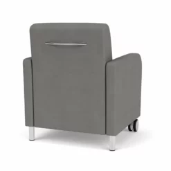 Lesro Siena 17.5" Polyurethane Lounge Reception Guest Chair In Gray/Silver -CYMAX Sales 2698956 2 L 1