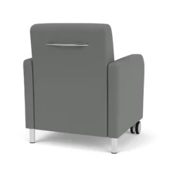Lesro Siena 17.5" Fabric & Wood Lounge Reception Guest Chair In Gray/Silver 19 Lesro Siena 17.5" Fabric & Wood Lounge Reception Guest Chair In Gray/Silver -CYMAX Sales 2698958 2 L