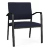 Lesro Newport 18.5" Fabric & Steel Reception Guest Chair In Gray/Black