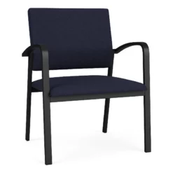 Lesro Newport 18.5" Fabric & Steel Reception Guest Chair In Gray/Black