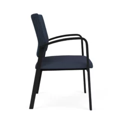 Lesro Newport 18.5" Polyurethane & Steel Reception Guest Chair In Castillo Black 29 Lesro Newport 18.5" Polyurethane & Steel Reception Guest Chair In Castillo Black -CYMAX Sales 2698962 1 L