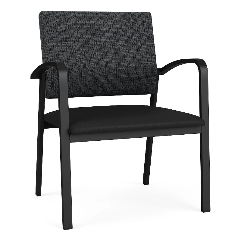 Lesro Newport 18.5" Polyurethane & Steel Reception Guest Chair In Castillo Black 6 Lesro Newport 18.5" Polyurethane & Steel Reception Guest Chair In Castillo Black - Image 4