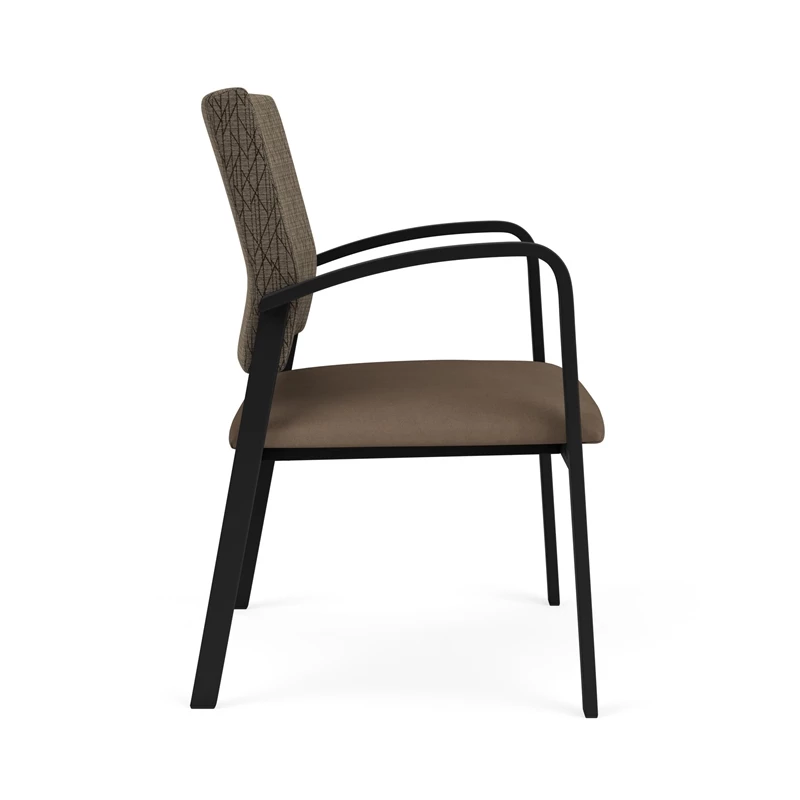 Lesro Newport 18.5" Polyurethane & Steel Reception Guest Chair In Castillo Black 4 Lesro Newport 18.5" Polyurethane & Steel Reception Guest Chair In Castillo Black - Image 2