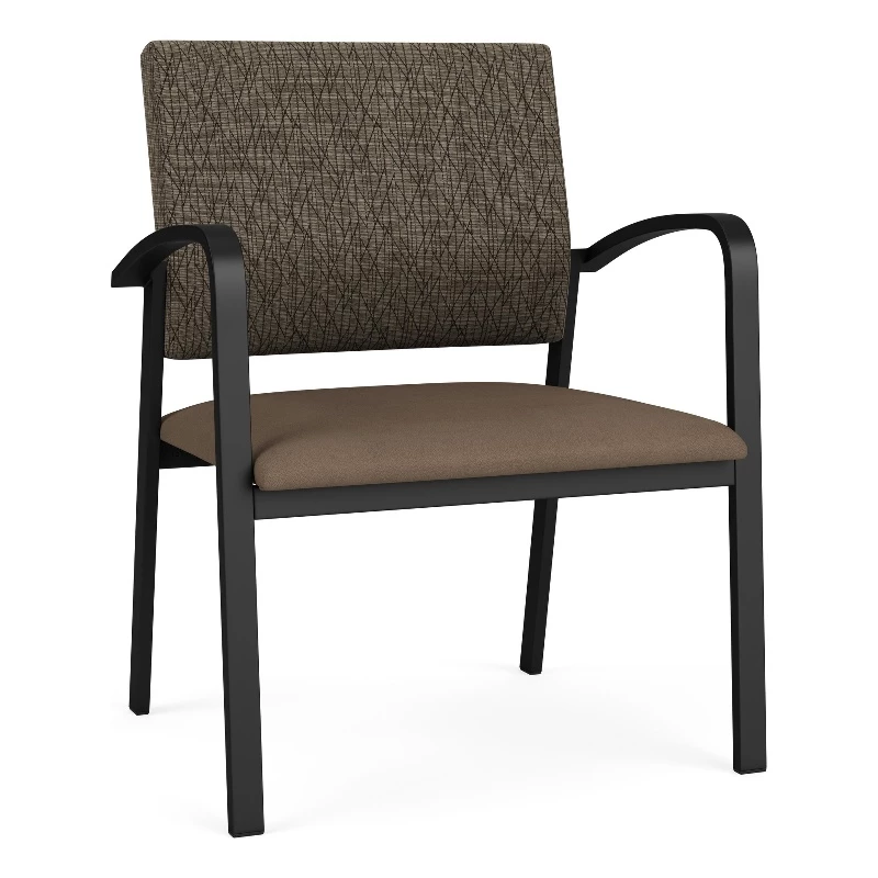 Lesro Newport 18.5" Polyurethane & Steel Reception Guest Chair In Castillo Black 3 Lesro Newport 18.5" Polyurethane & Steel Reception Guest Chair In Castillo Black