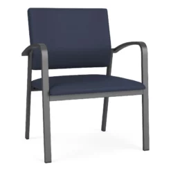 Lesro Newport 18.5" Polyurethane Reception Wide Guest Chair In Charcoal/Blue -CYMAX Sales 2698965 L
