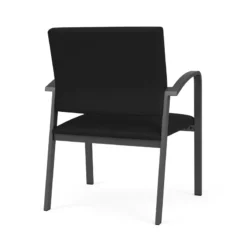 Lesro Newport 18.5" Polyurethane Reception Wide Guest Chair In Charcoal/Blue -CYMAX Sales 2698966 2 L