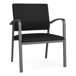 Lesro Newport 18.5" Polyurethane Reception Wide Guest Chair In Charcoal/Blue -CYMAX Sales 2698966 L
