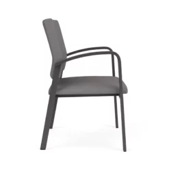 Lesro Newport 18.5" Polyurethane Reception Wide Guest Chair In Charcoal/Blue -CYMAX Sales 2698967 1 L
